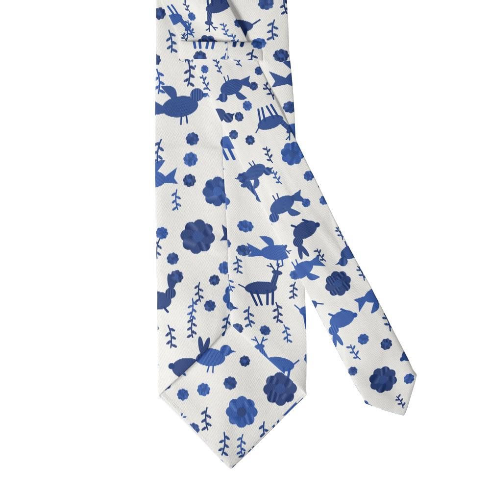 Skram - Cobalt & White Otomi Embroidery Tie – Hidalgo Blue