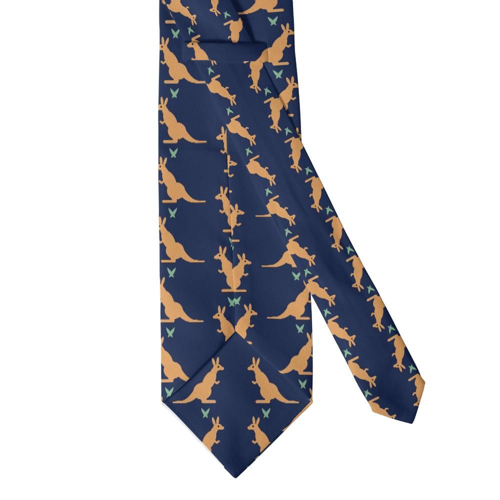 Rechberg - Navy & Tan Kangaroo Tie – Outback Evening