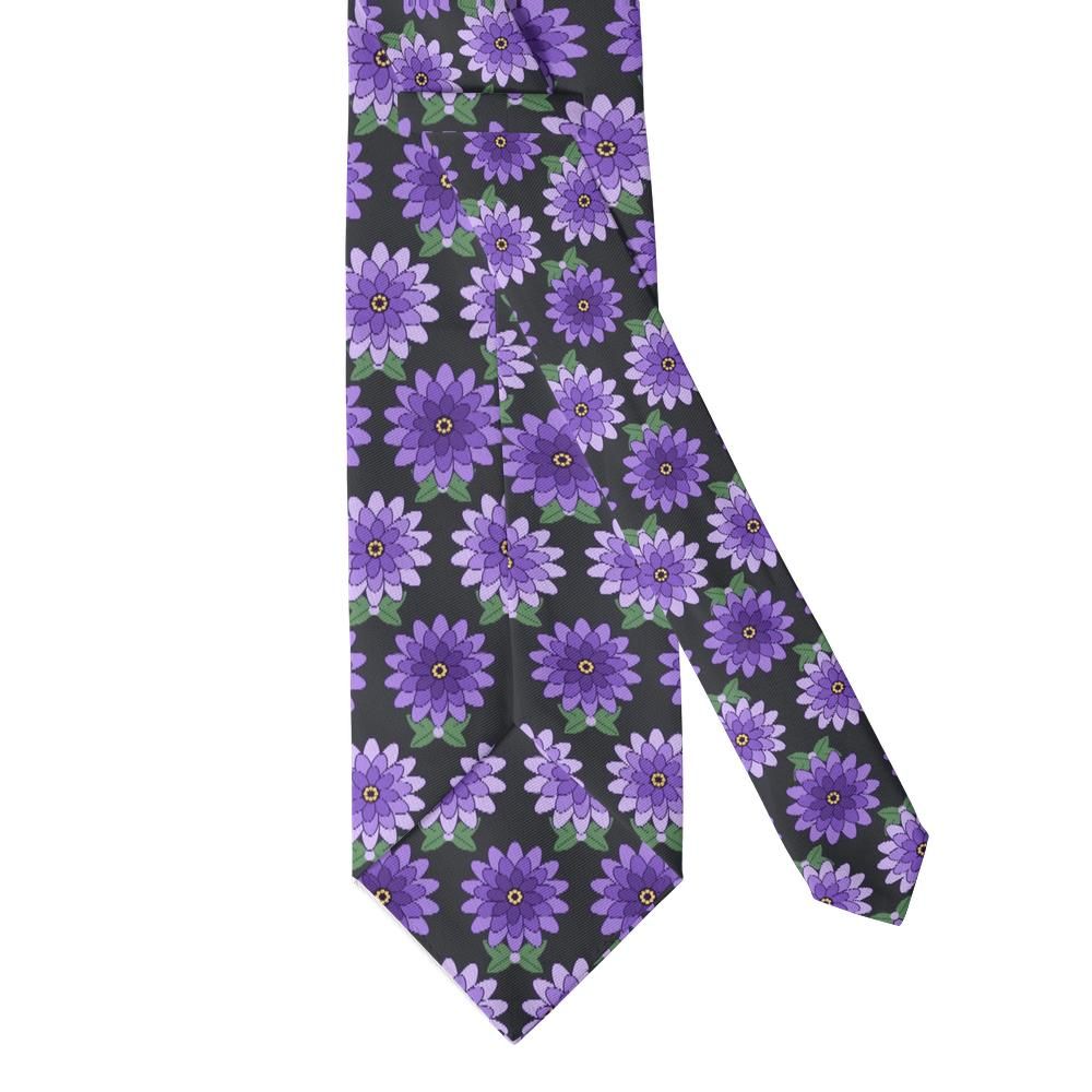 Windisch-Graetz - Charcoal & Purple Zinnia Tie – Dusk Bouquet