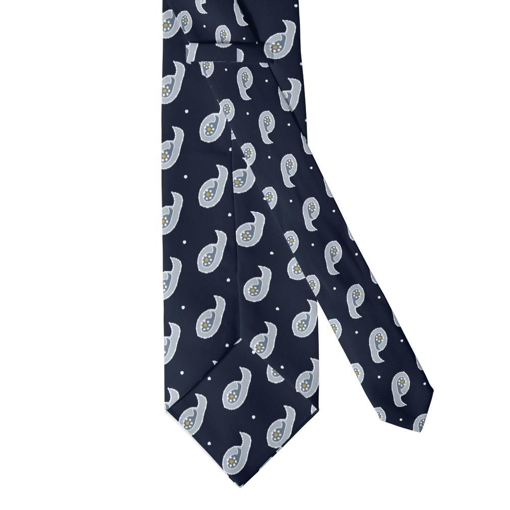 Barbarigo - Midnight & Silver Cascade Paisley Tie – Moonlit Canal