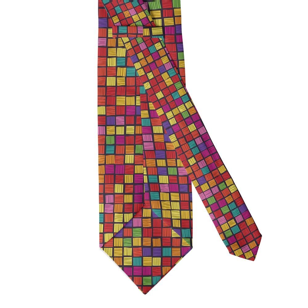 Tennant - Multicolour Mosaic Basket Weave Tie – Kaleidoscope