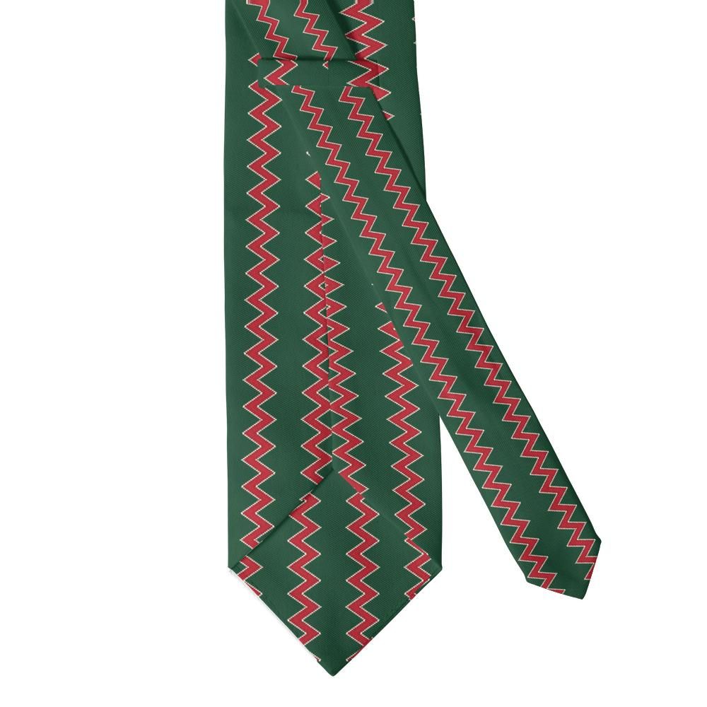 Sture - Green & Red Ric-Rac Stripe Tie – Holiday Table