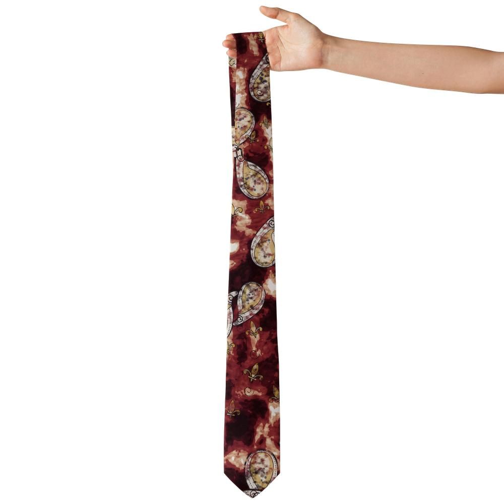 Borromeo - Crimson & Cream Watercolour Paisley Tie – Venetian Fresco