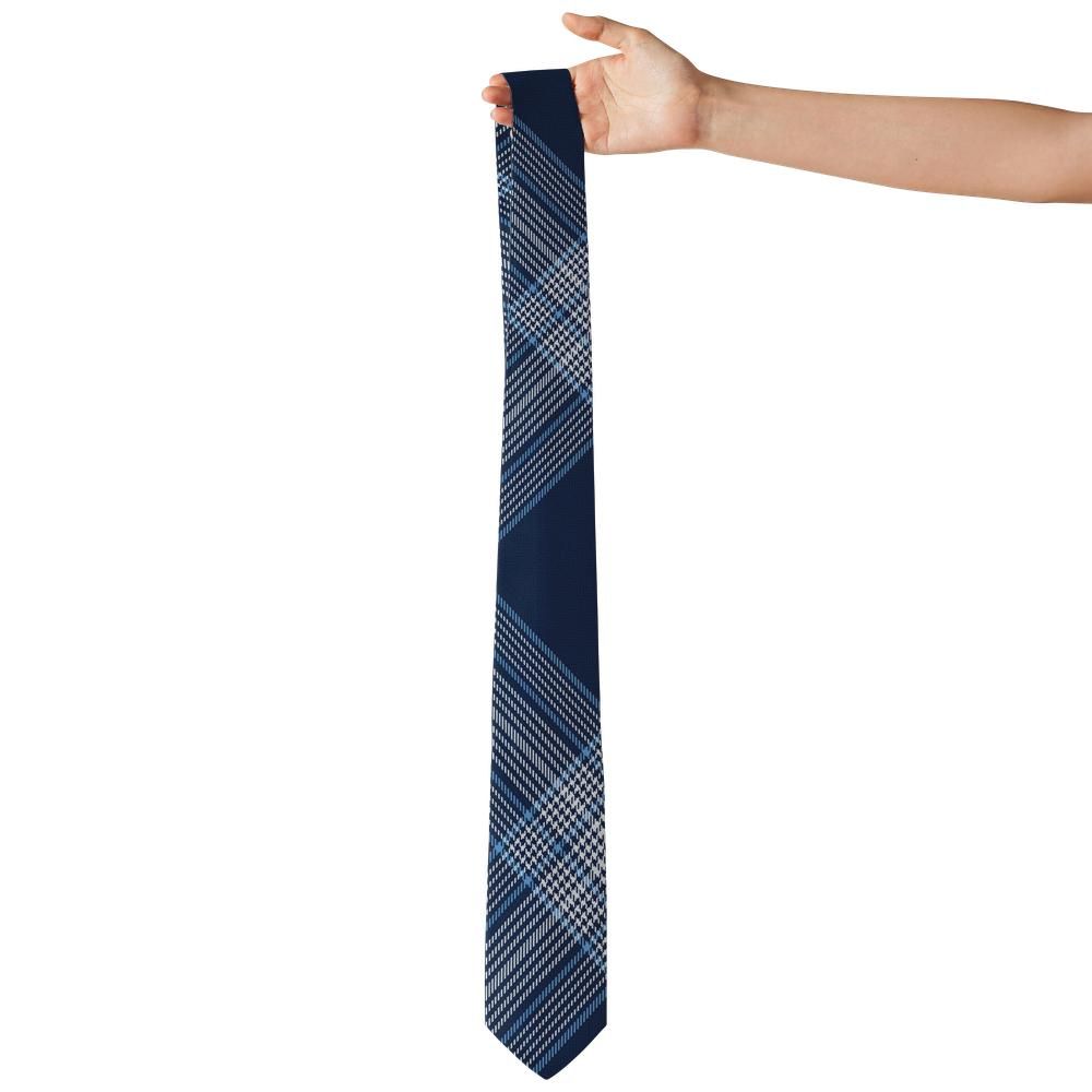 Lennox - Navy & Sky Herringbone Tartan Tie – Loch Morning