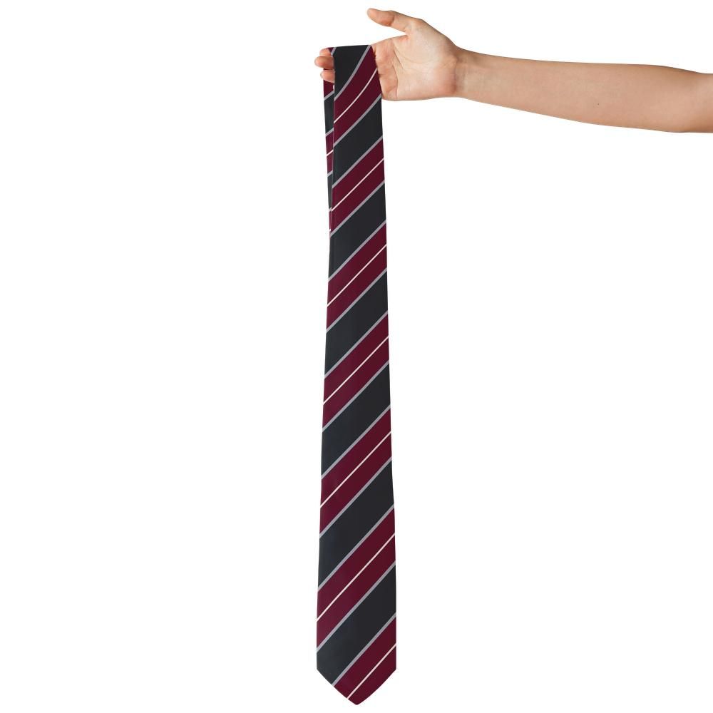 Villeroy - Charcoal & Burgundy Regimental Stripe Tie – Heritage Stripes with Boardroom Calm