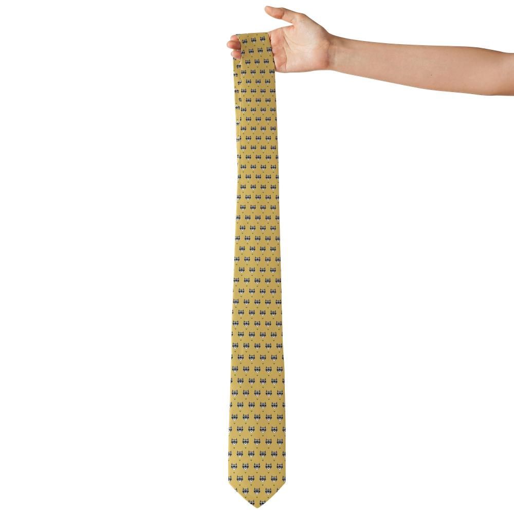 Khuen - Mustard & Charcoal Raccoon Tie – Masked Visitor