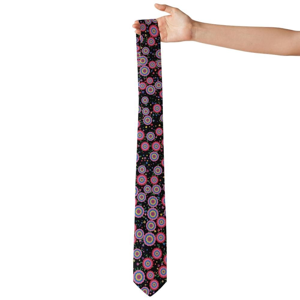 Hardenberg - Black Multicolor Matyo Rose Tie – Mezokovesd Night