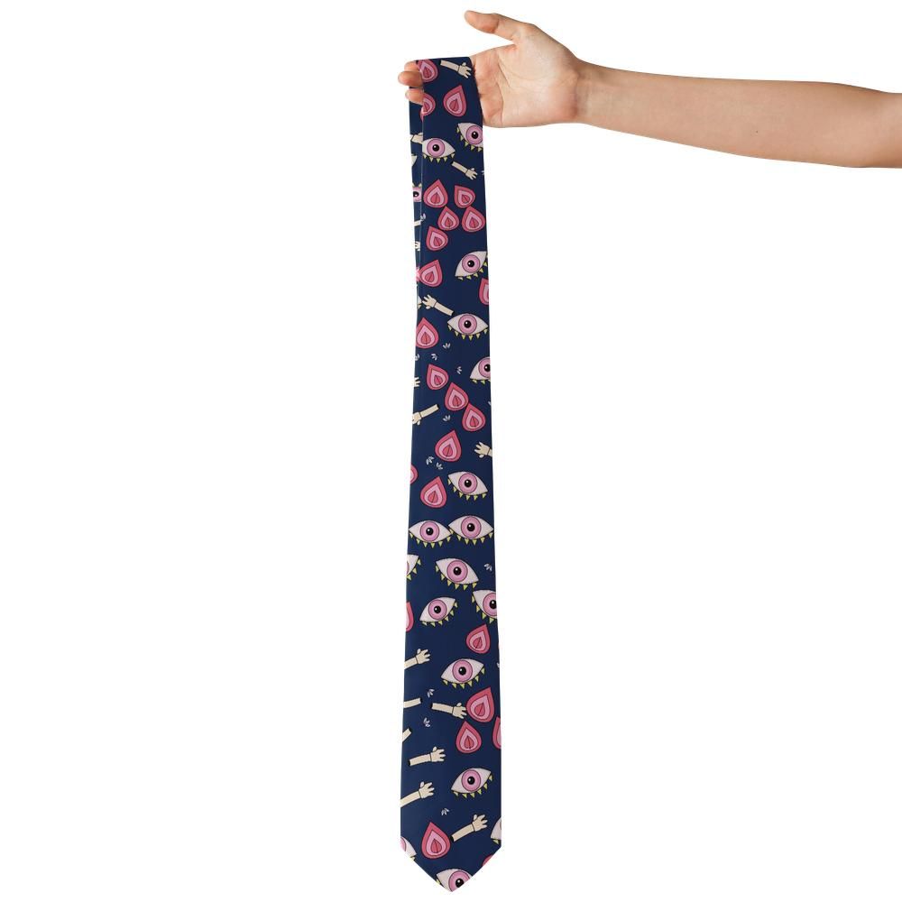 de Gontaut - Navy & Pink Abstract Tie – Midnight Gallery