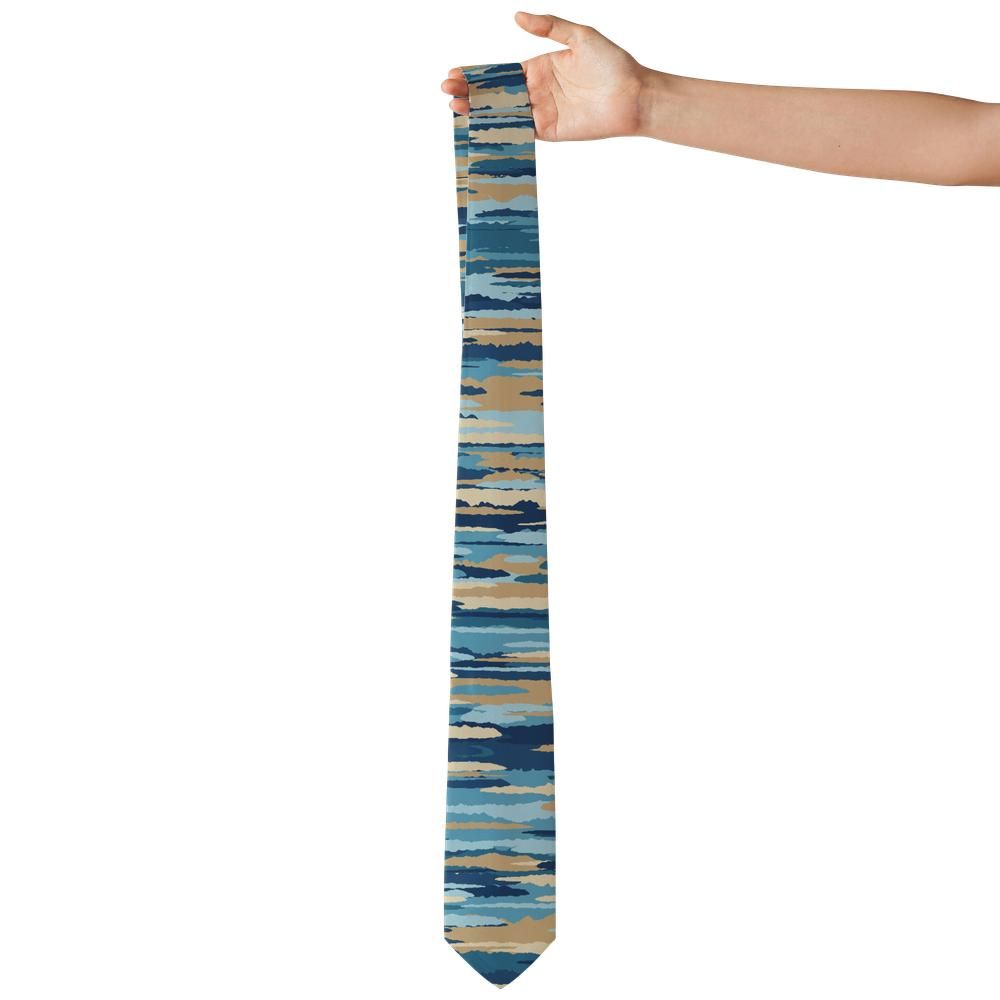 Bernstorff - Ocean Blue & Sand Painted Horizon Tie – Coastal Dawn