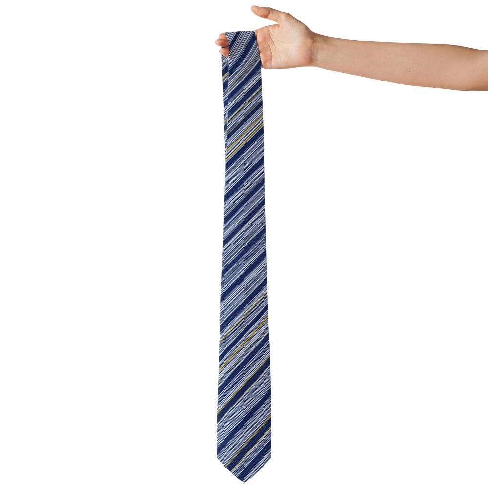 Gyldenlove - Navy & Silver Barcode Stripe Tie – City Code
