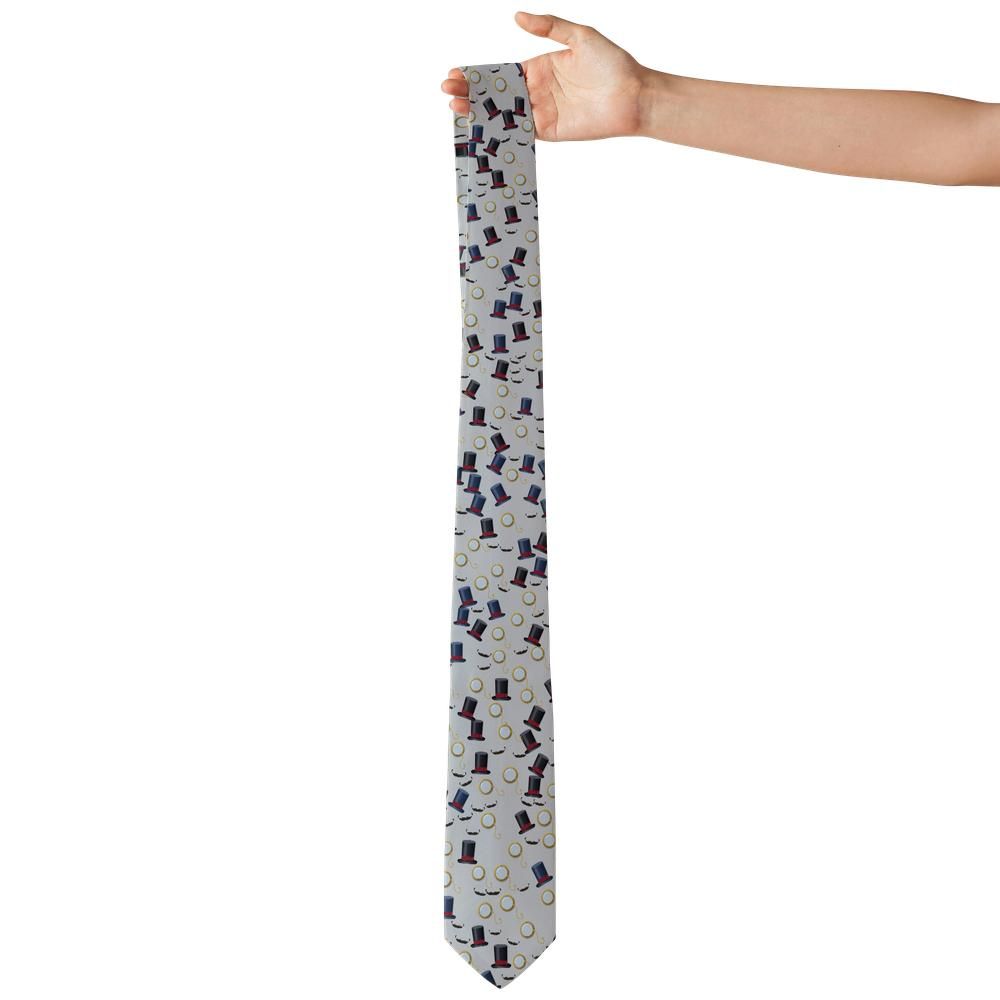 Zbaraski - Silver Grey Monocle & Top Hat Tie – Victorian Wit