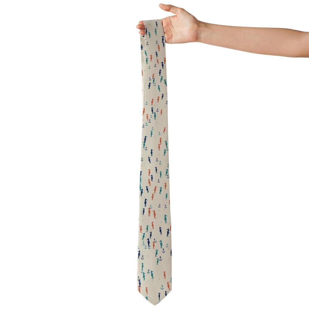 Talisman - Sand & Navy Seahorse Tie – Coastal Charm