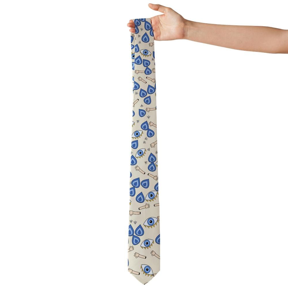 de Gontaut - Cream & Cobalt Abstract Tie – Atelier Dream