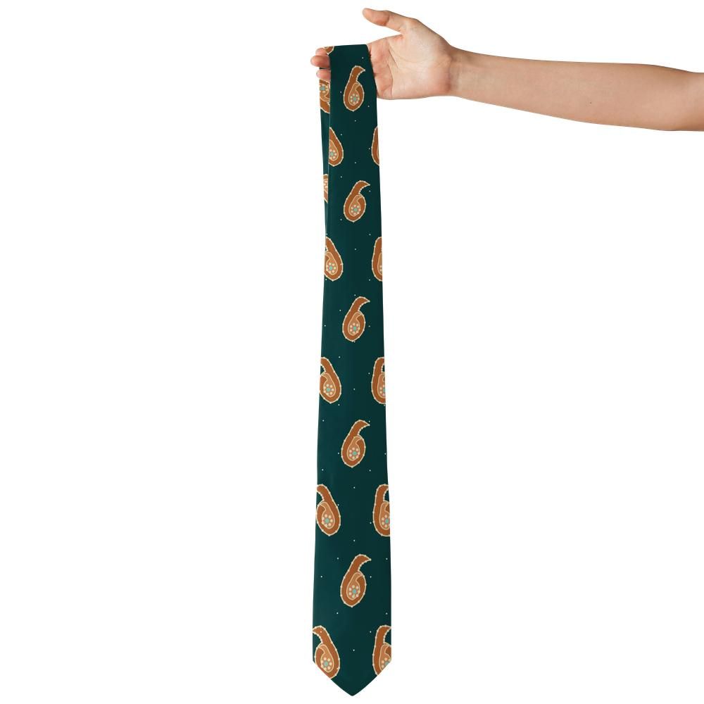 Grimani - Teal & Copper Grand Boteh Tie – Adriatic Treasure