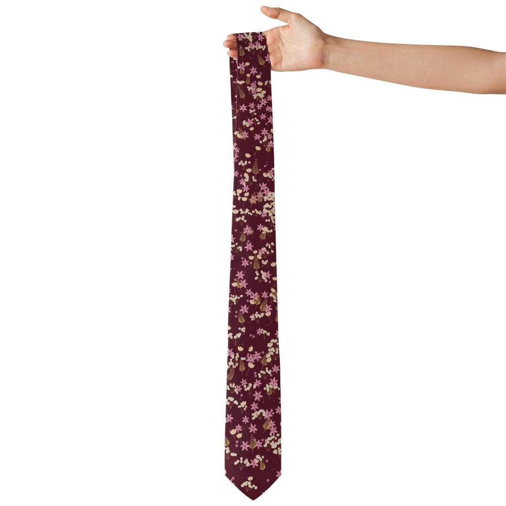 Reventlow - Burgundy & Blush Wildflower Botanical Tie – Rosenborg Evening