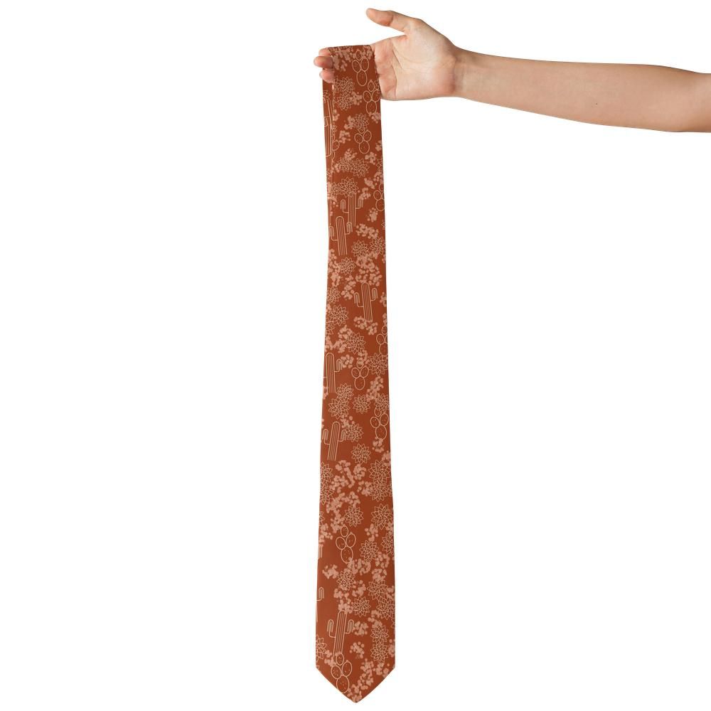 Trolle - Rust & Cream Desert Succulent Tie – Sonoran Sunset