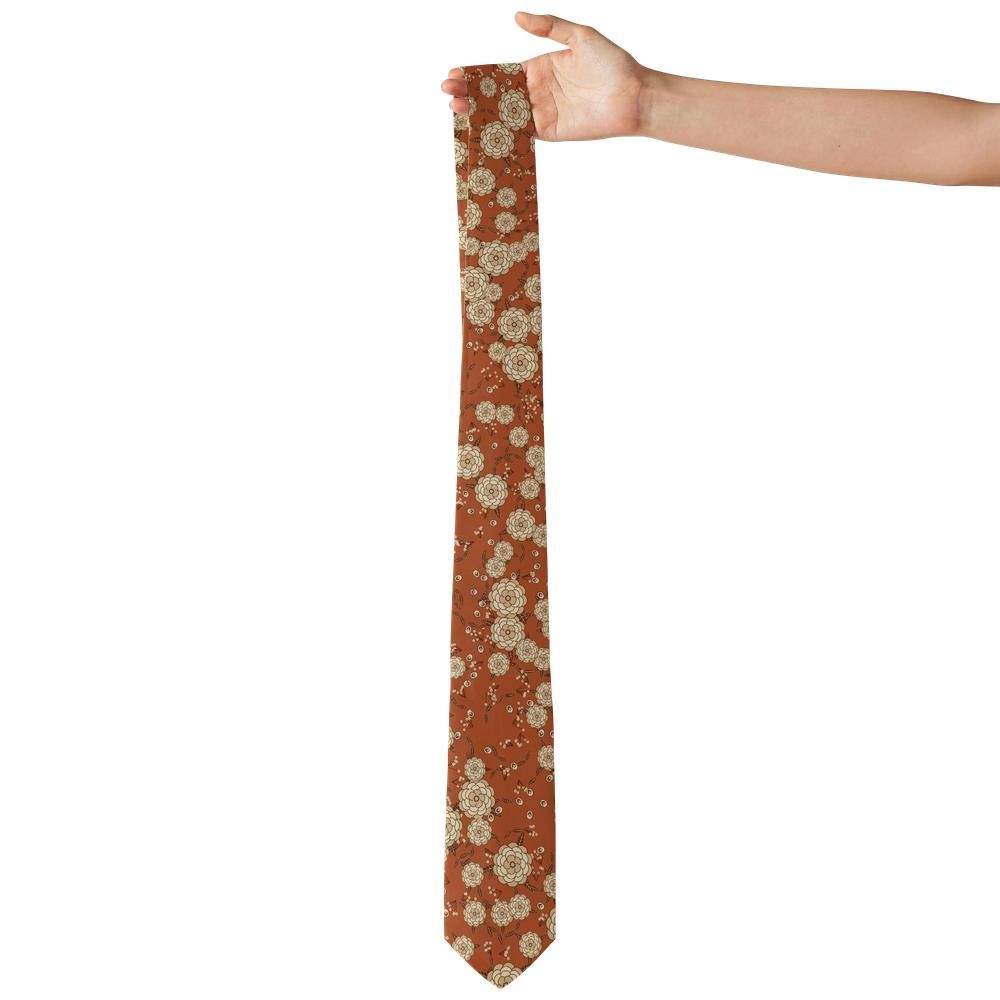 Bentinck - Rust & Cream Vintage Peony Tie – Heirloom Garden