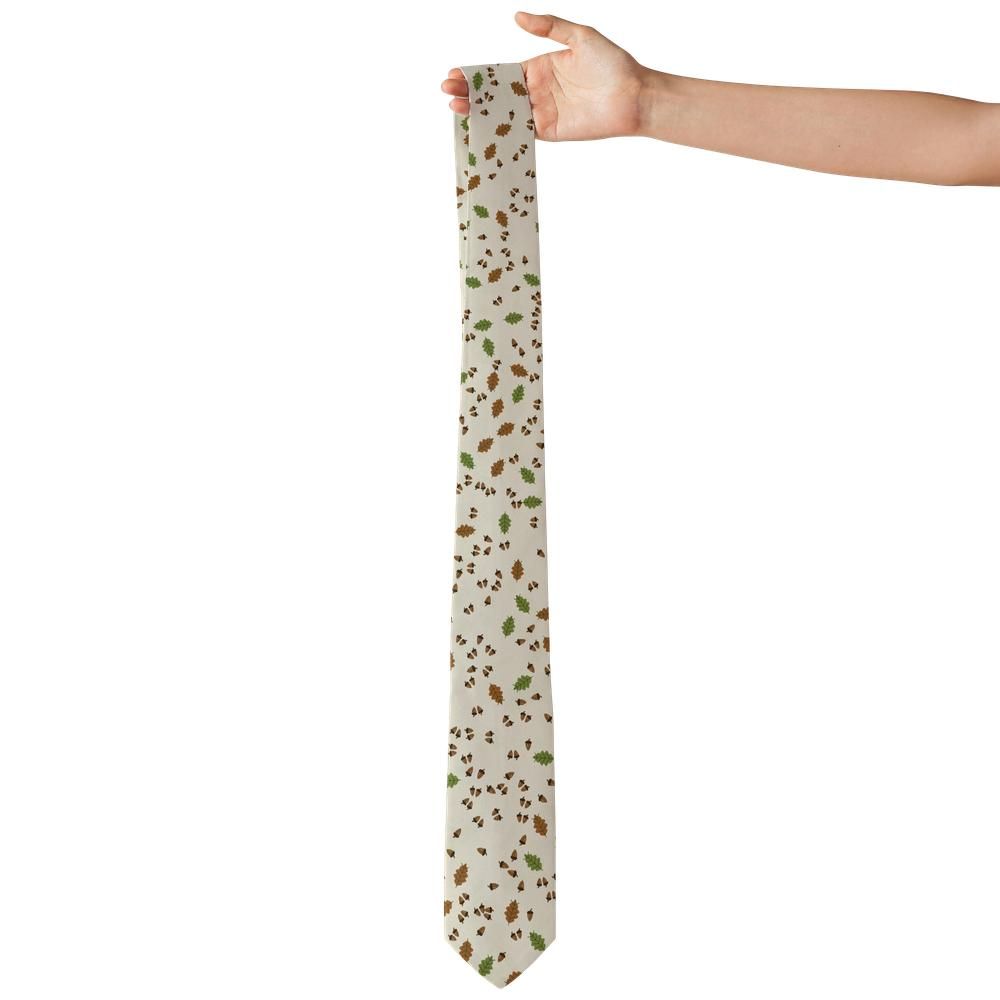 Goye - Cream & Brown Acorn & Oak Tie – Harvest Season Charm
