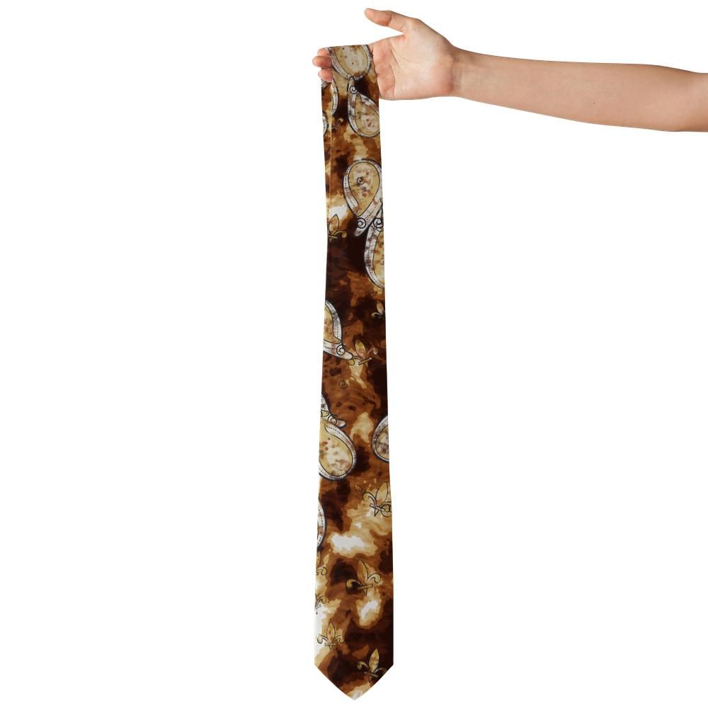 Borromeo - Umber & Cream Watercolour Paisley Tie – Sepia Fresco