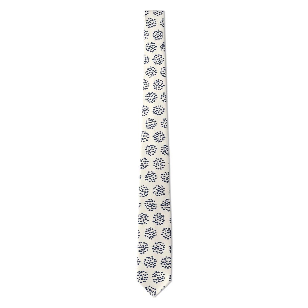 Maillé - Navy & Ivory Leopard Dot Tie – Riviera Lunch