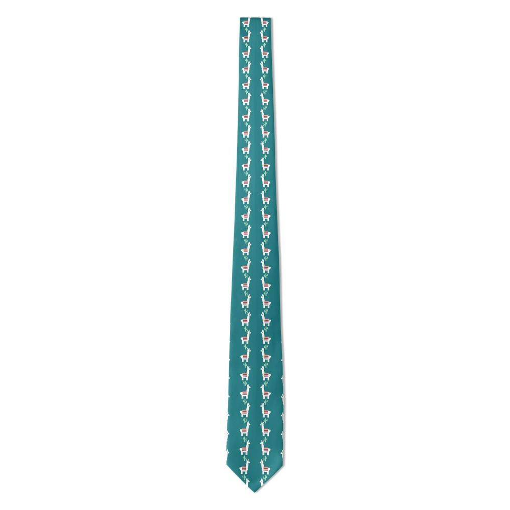 Erbach - Teal & White Llama Tie – Mountain Market