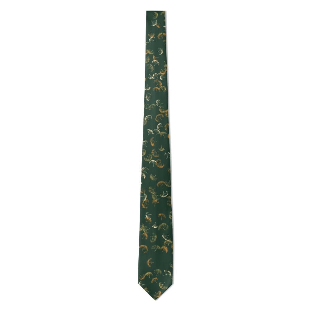 Chorinsky - Forest Green & Gold Seaweed Tie – Gilded Fronds from a Victorian Album