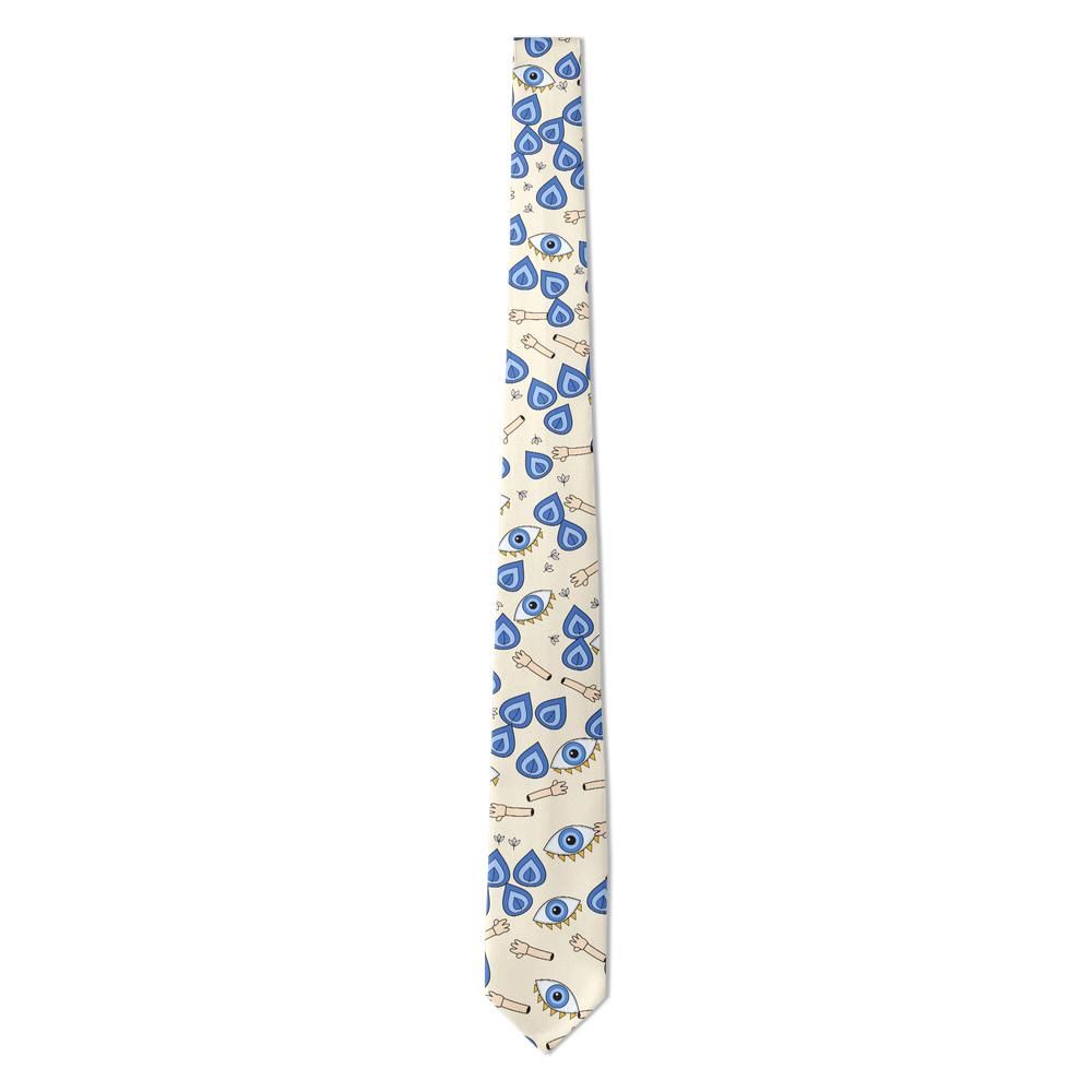 de Gontaut - Cream & Cobalt Abstract Tie – Atelier Dream