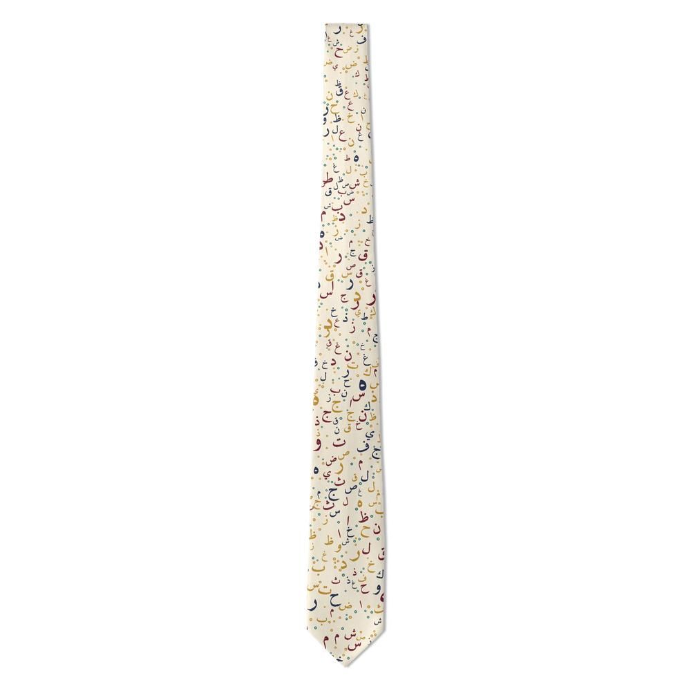 Krasicki - Cream Arabic Letters Tie – Scholar's Page