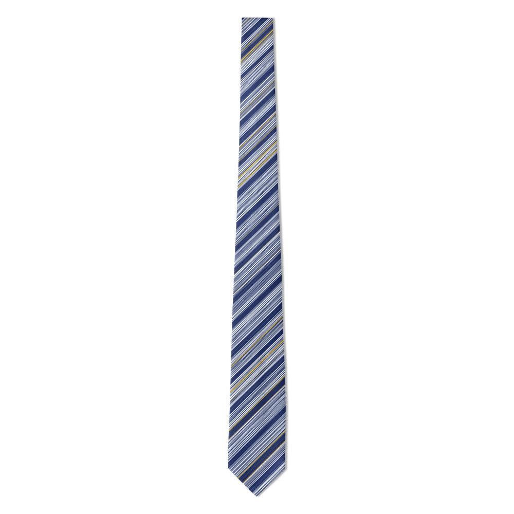 Gyldenlove - Navy & Silver Barcode Stripe Tie – City Code