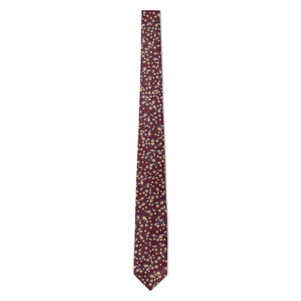 Altemps - Burgundy & Gold Floral Paisley Tie – Silk Road