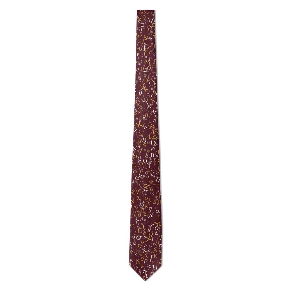 Raczynski - Burgundy & Gold Greek Letters Tie – Classics Scholar