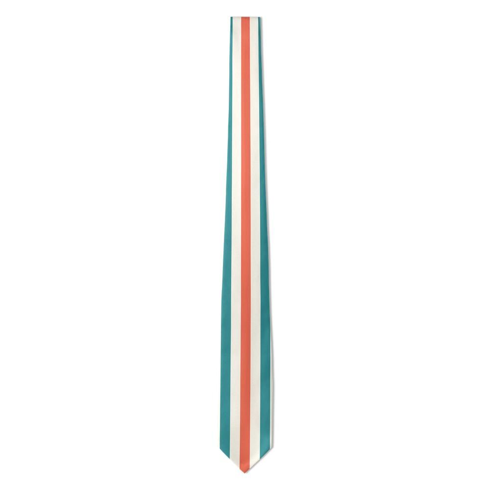 Isenburg - Coral & Teal Cabana Stripe Tie – Beach Club