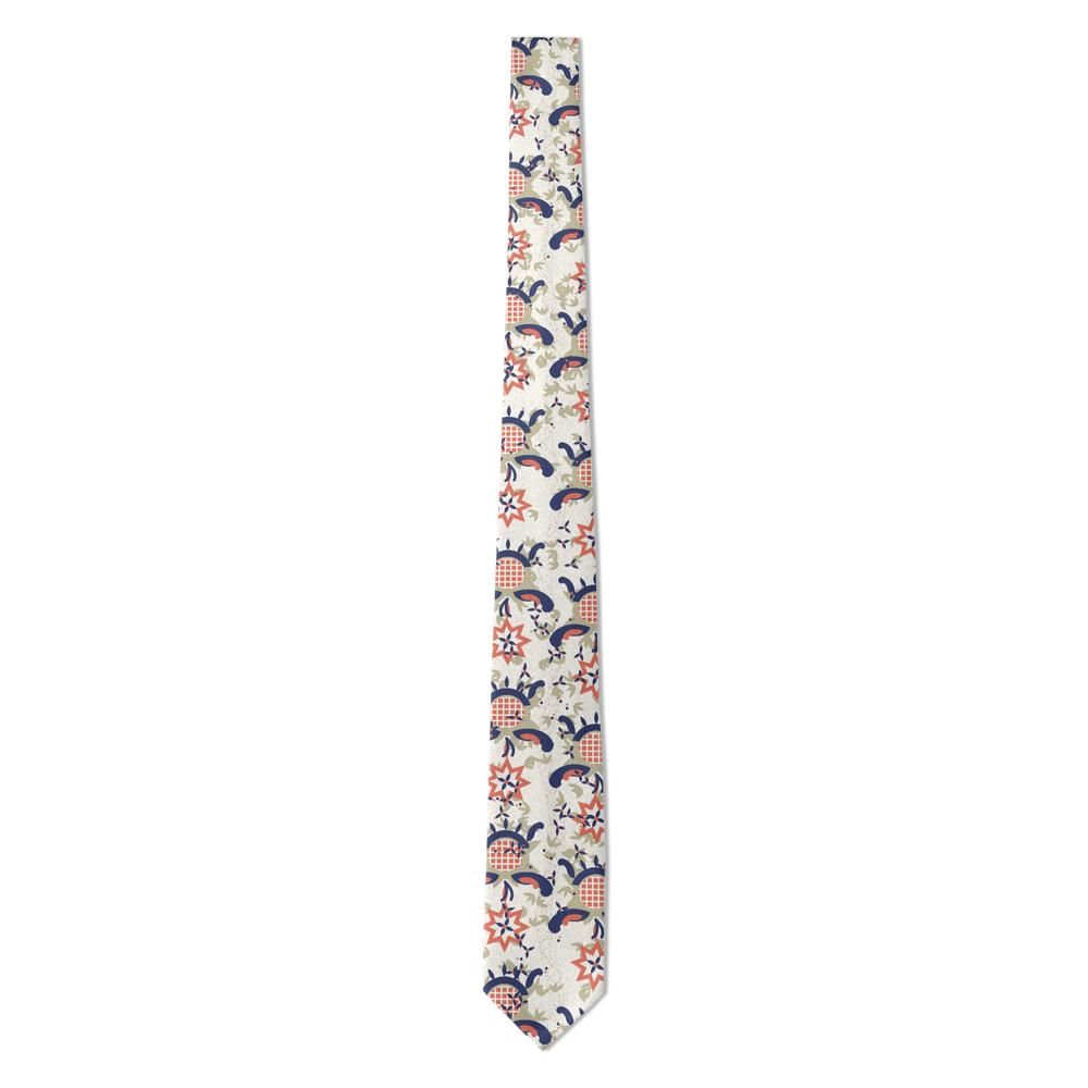 Sternberg - Ivory & Coral Pomegranate Floral Tie – Bohemian Tapestry
