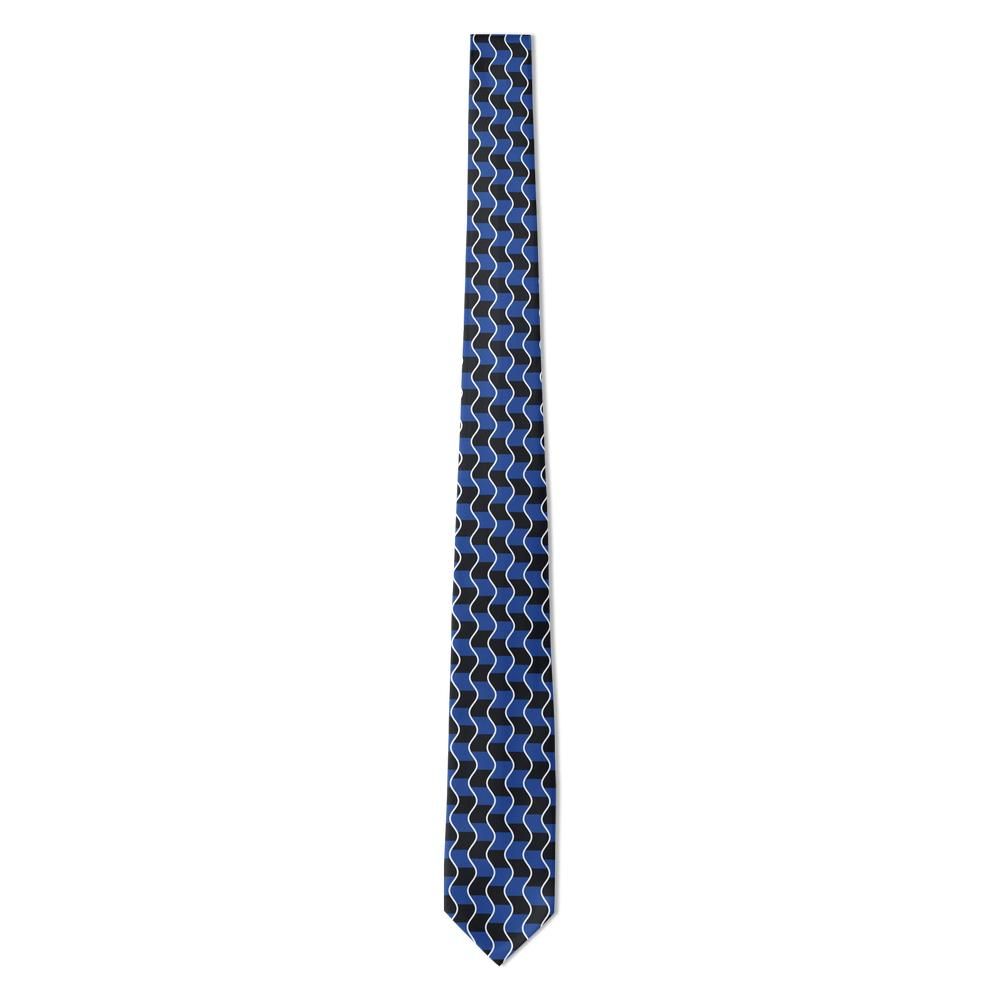 Andrassy - Royal Blue & Black Ripple Wave Tie – Danube Current
