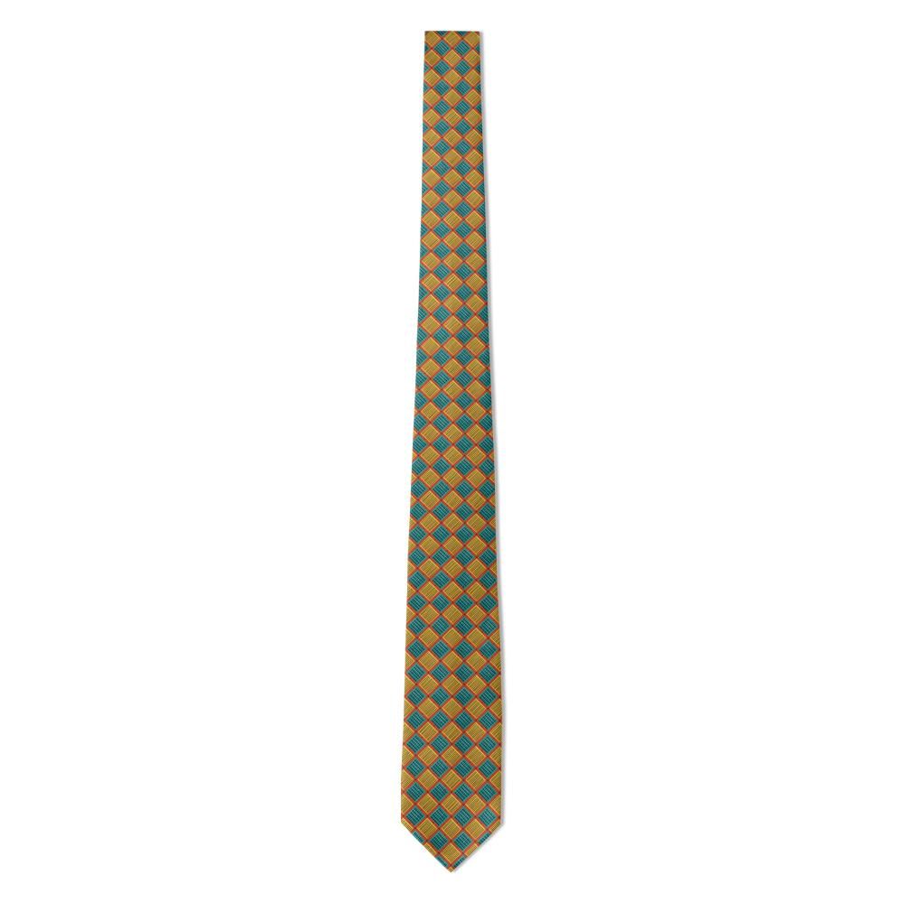 Foucquet - Teal & Gold Abstract Block Tie – Coastal Market