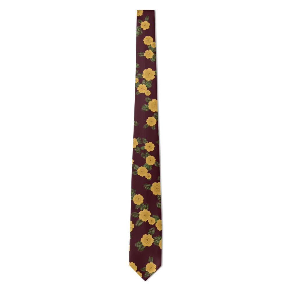 Gassion - Burgundy & Gold Floral Tie – Gilded Bouquet