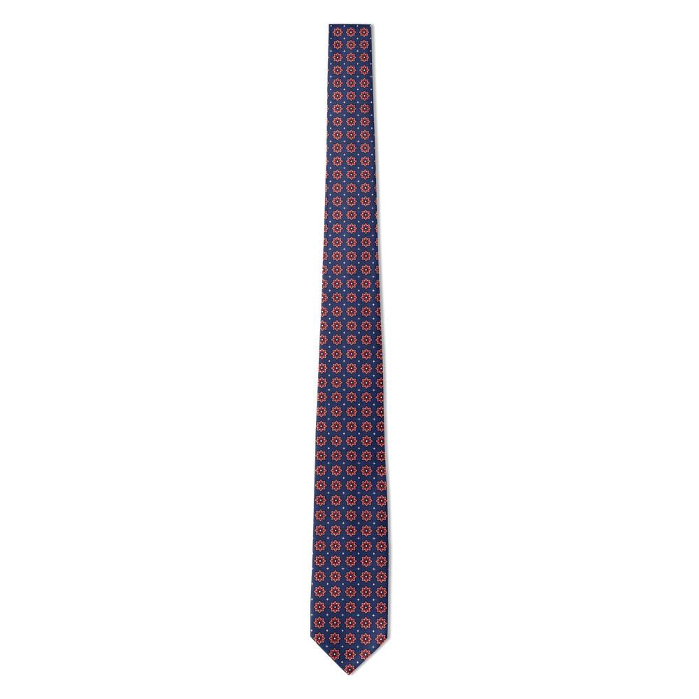 Kruse - Indigo & Madder Ajrakh Block Print Tie – Sindh Night