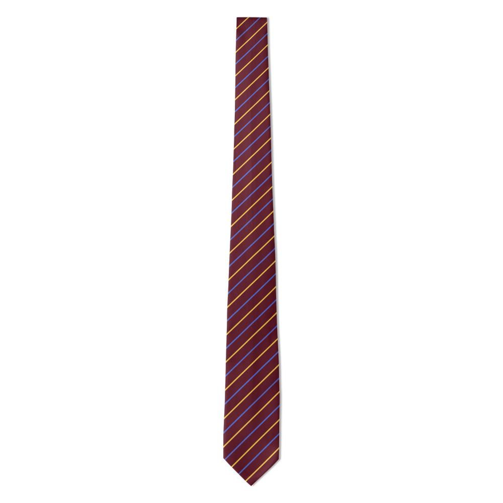 Beauvau - Burgundy, Blue & Gold Striped Tie – Varsity Crest