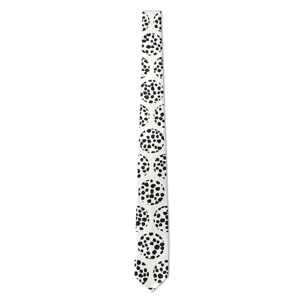 Batthyany - Black & White Leopard Polka Tie – Monochrome Safari