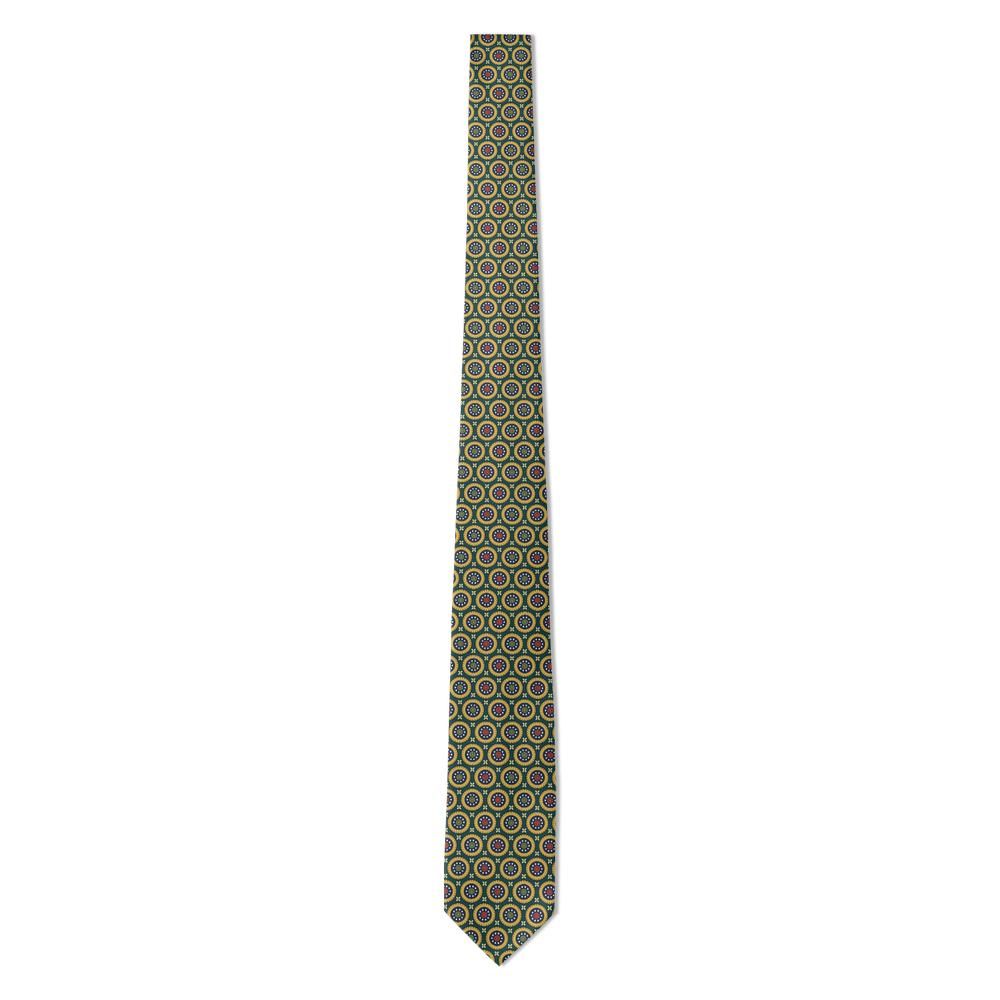 Montfort - Teal & Gold Circular Motif Tie – Heritage Study