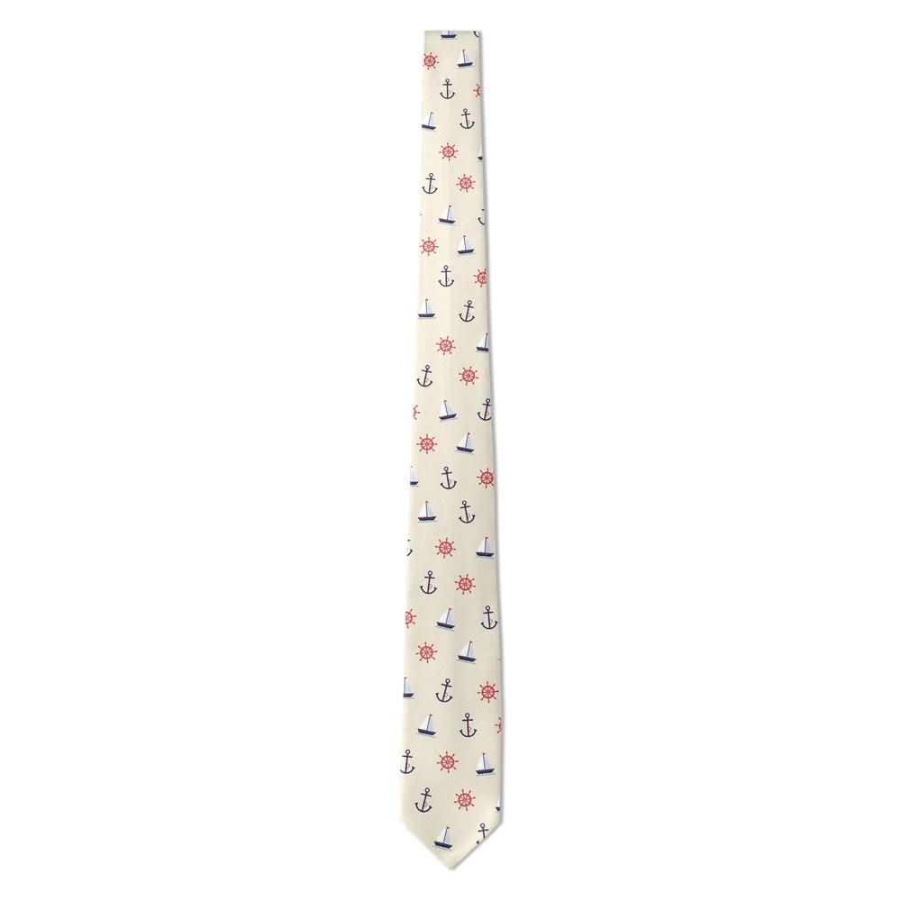 Zierotin - Cream & Navy Nautical Tie – Yacht Club