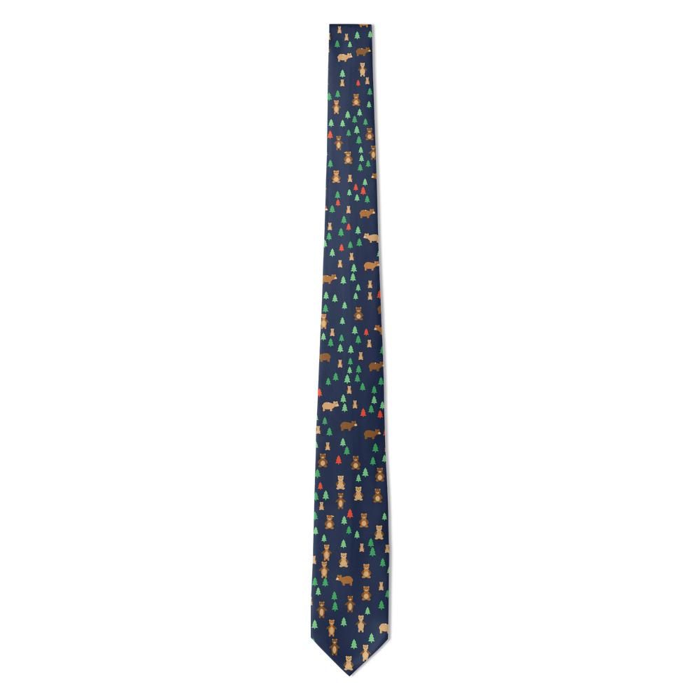 Juel - Navy & Honey Forest Bear Tie – Starlit Campfire