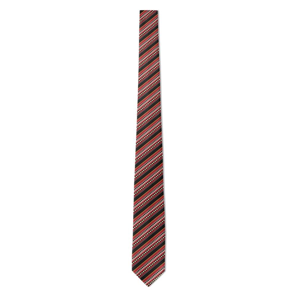 Lovenorn - Red & Black Sadu Weave Tie – Bedouin Band Stripes for Confident Style