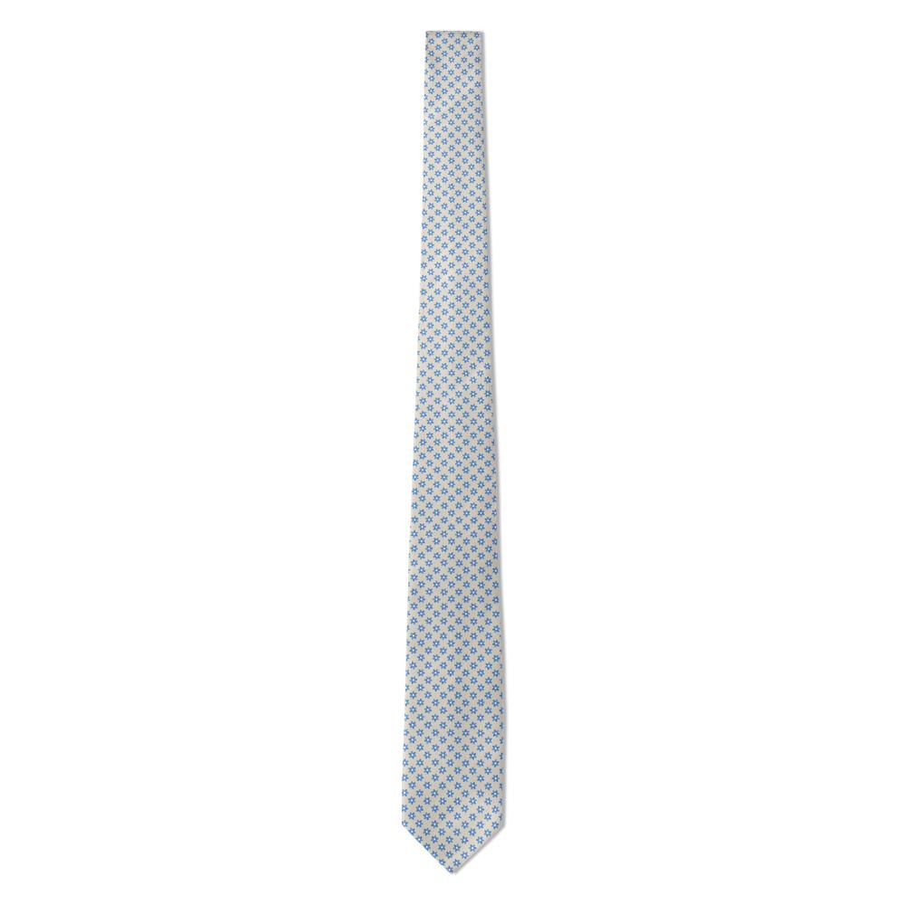 Gyldenstierne - Sand & Cornflower Blossom Foulard Tie – Riviera Linen