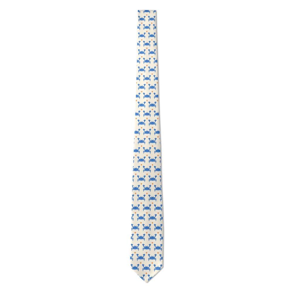 Stadion - Cream & Blue Crab Tie – Blue Claw
