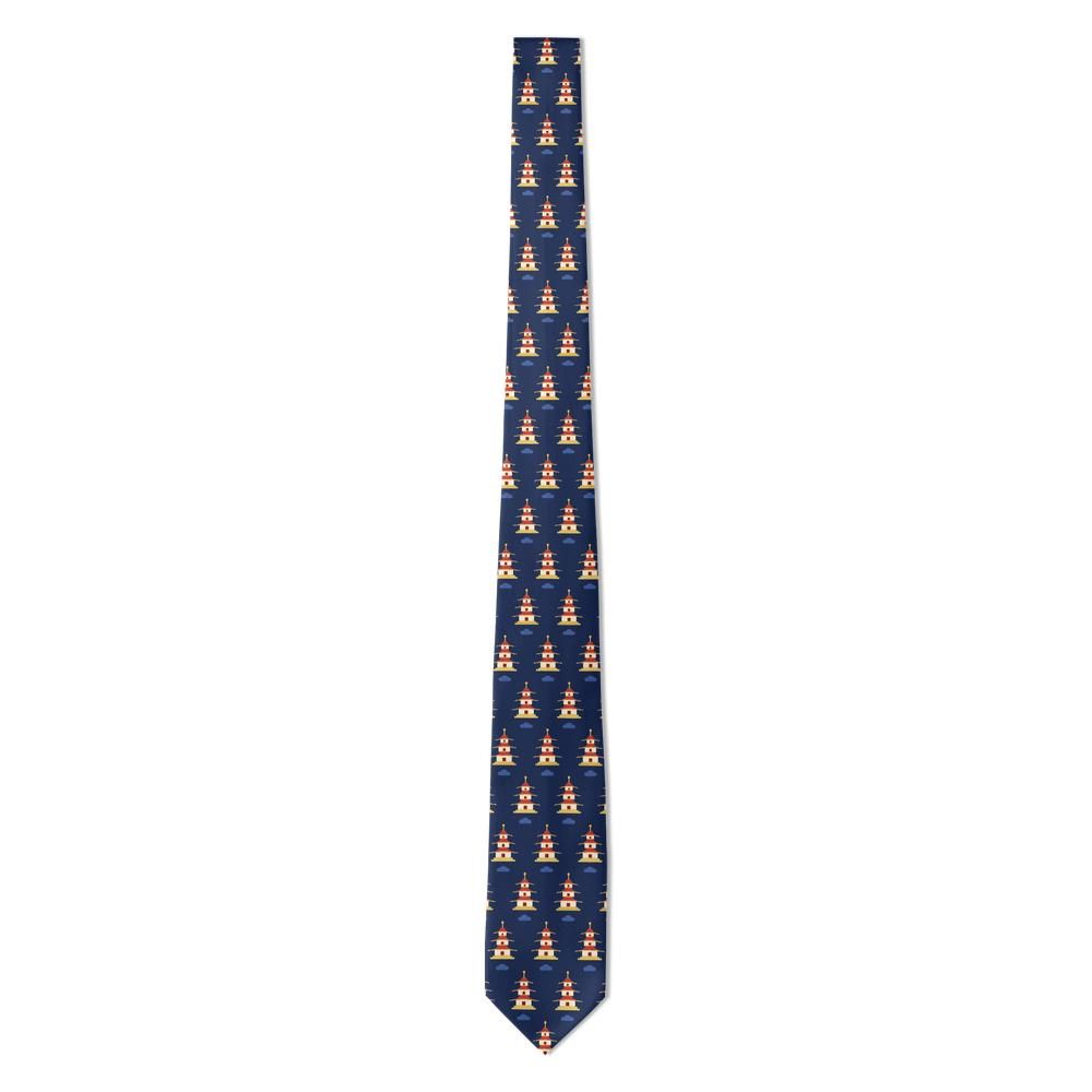 Rožmberk - Navy & Red Pagoda Tie – Lantern Festival