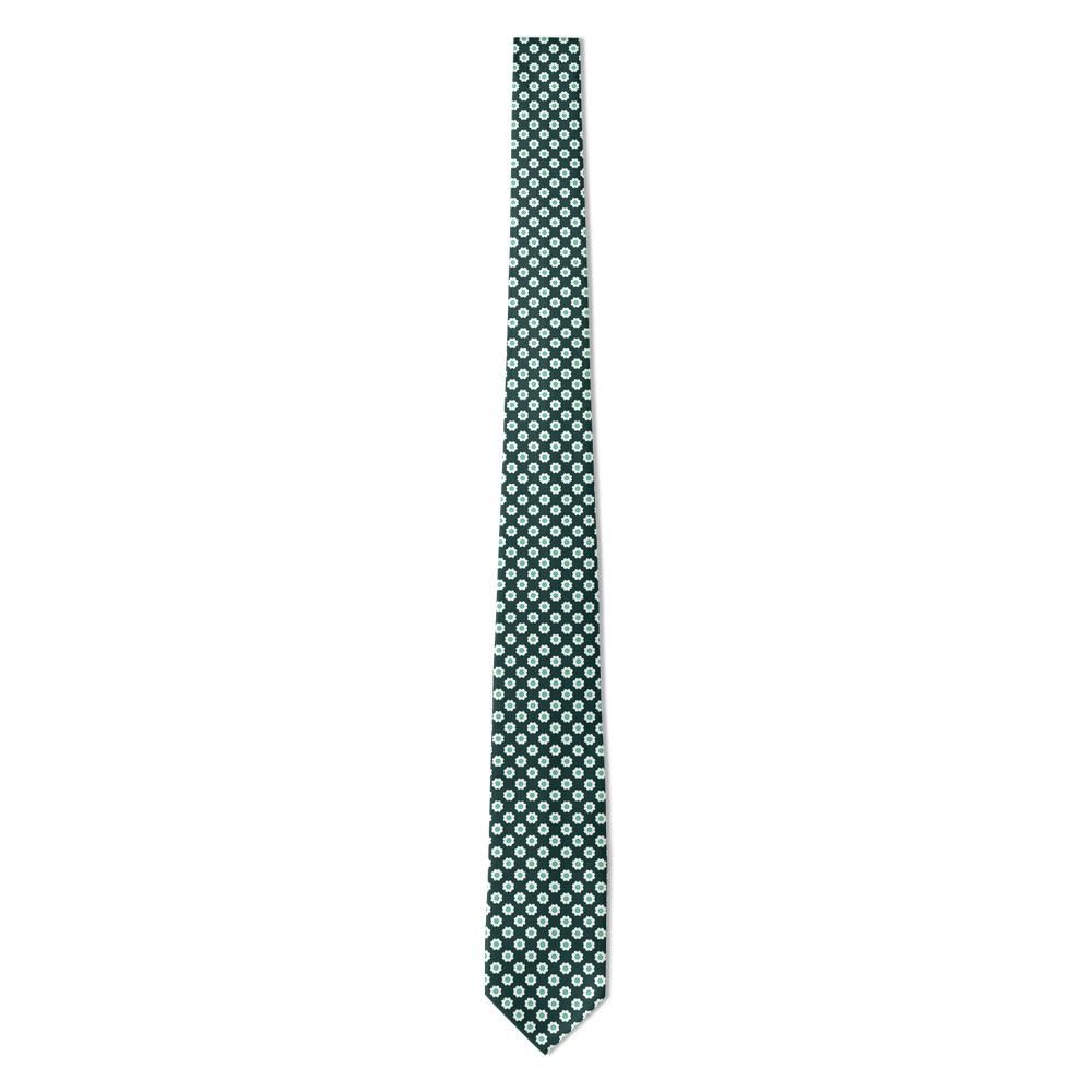 Bueil - Dark Green & White Floral Tie – Evergreen Office
