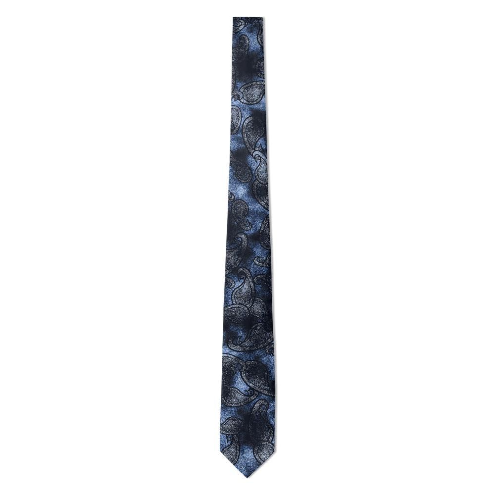 Ashcombe - Sapphire Noir Paisley Tie – Midnight Salon