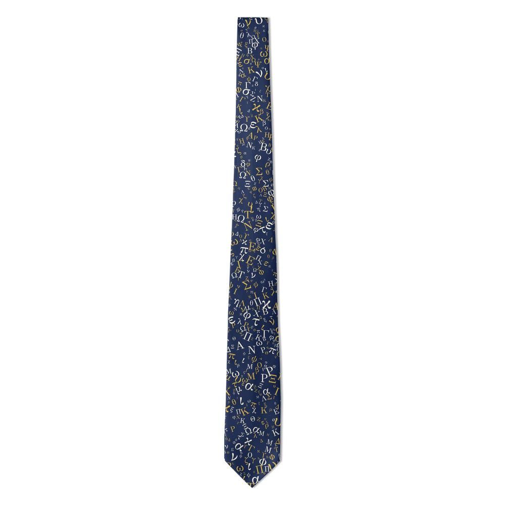 Raczynski - Navy & Gold Greek Letters Tie – Alpha to Omega
