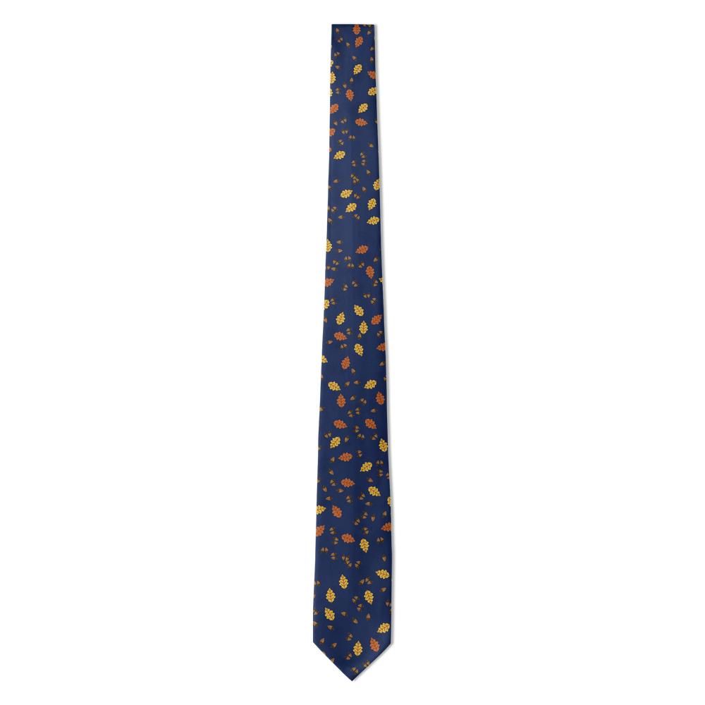Goye - Navy & Rust Acorn & Oak Tie – Autumn Woodland Walk